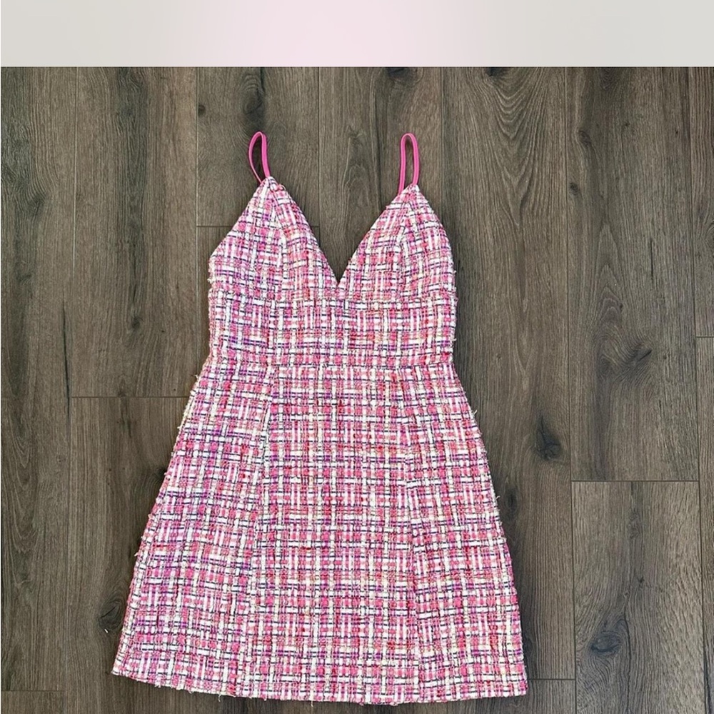 Pink Tweed Women's Dress
